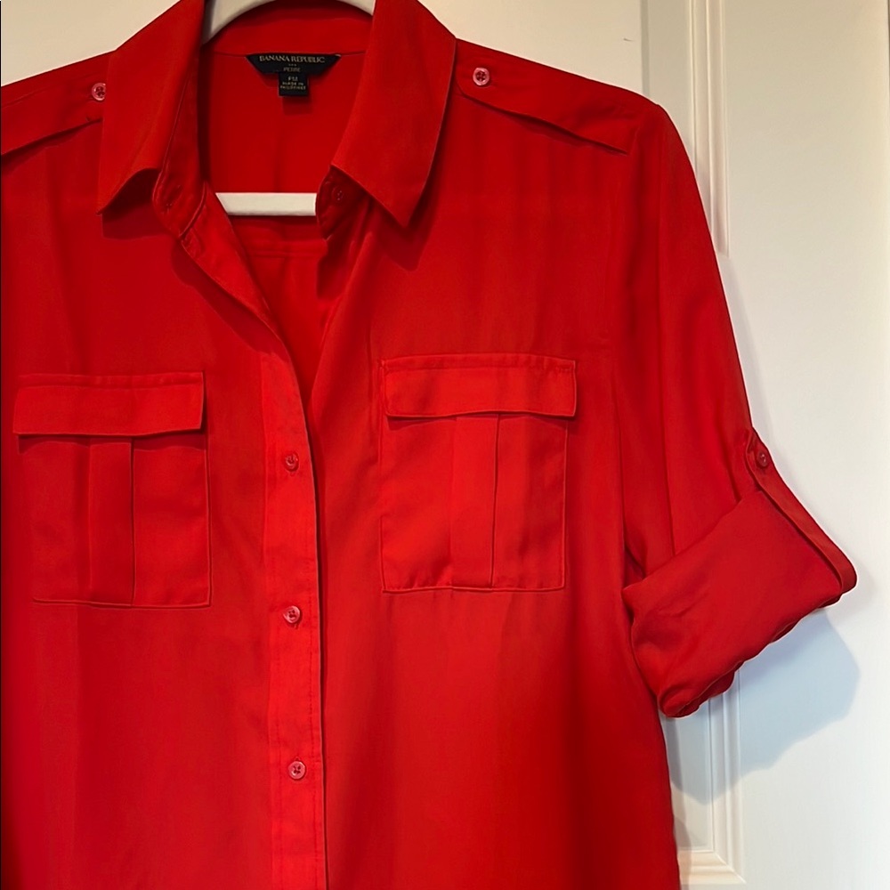 Red Button Down Shirt - Picture 6 of 8